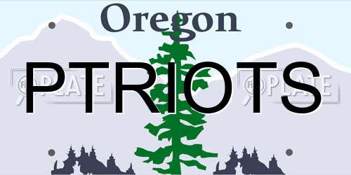 PTRIOTS Oregon License Plate