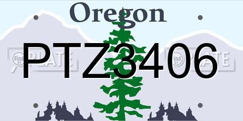 PTZ3406 Oregon License Plate