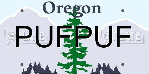 PUFPUF Oregon License Plate