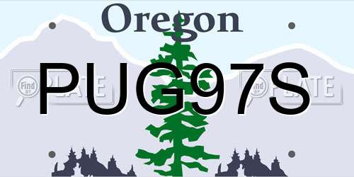 PUG97S Oregon License Plate