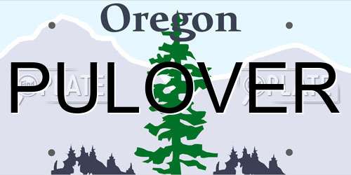 PULOVER Oregon License Plate