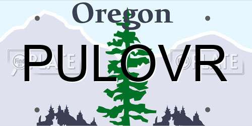 PULOVR Oregon License Plate