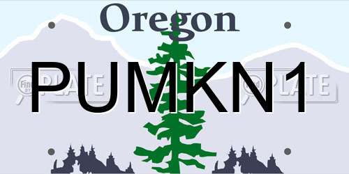 PUMKN1 Oregon License Plate