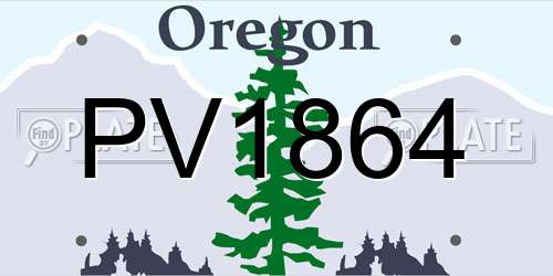 PV1864 Oregon License Plate