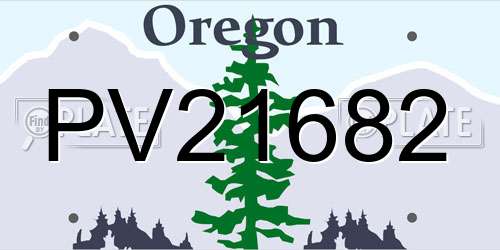 PV21682 Oregon License Plate