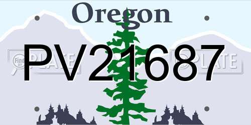 PV21687 Oregon License Plate
