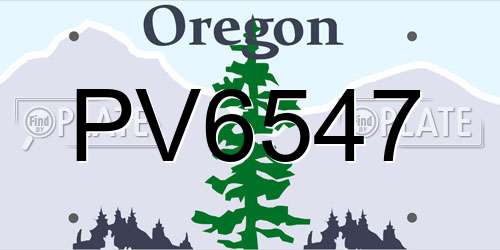 PV6547 Oregon License Plate