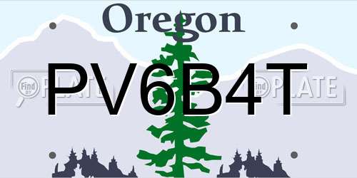 PV6B4T Oregon License Plate