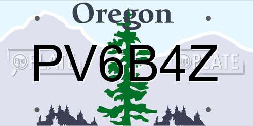 PV6B4Z Oregon License Plate