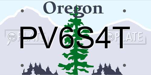 PV6S4T Oregon License Plate