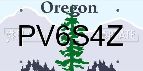 PV6S4Z Oregon License Plate