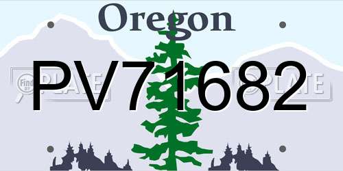 PV71682 Oregon License Plate