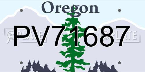 PV71687 Oregon License Plate