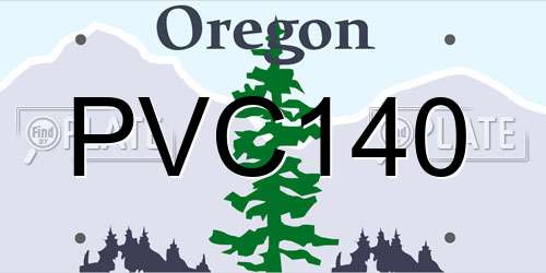 PVC140 Oregon License Plate