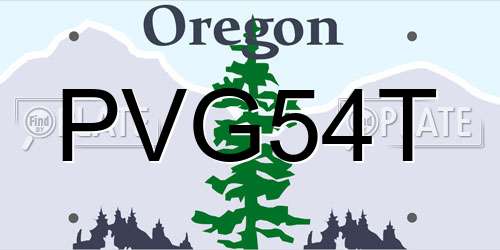 PVG54T Oregon License Plate