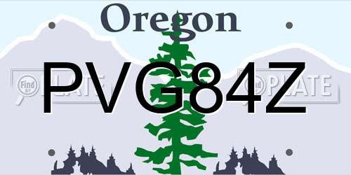 PVG84Z Oregon License Plate