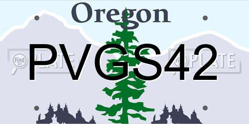 PVGS42 Oregon License Plate