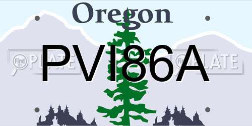 PVI86A Oregon License Plate