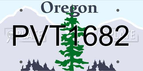PVT1682 Oregon License Plate