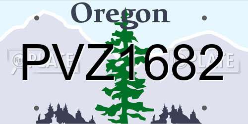 PVZ1682 Oregon License Plate