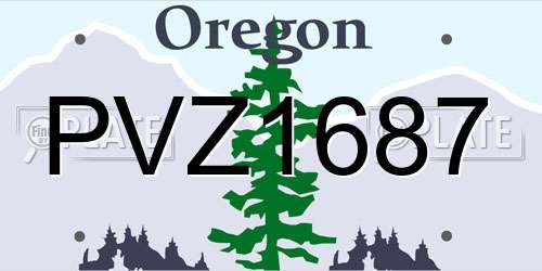 PVZ1687 Oregon License Plate