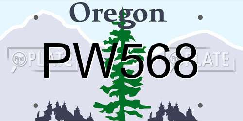 PW568 Oregon License Plate