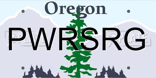 PWRSRG Oregon License Plate