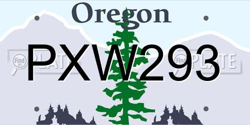 PXW293 Oregon License Plate