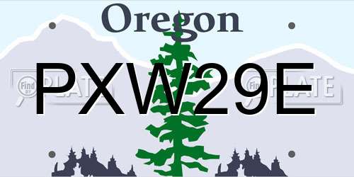 PXW29E Oregon License Plate