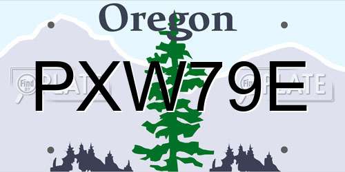 PXW79E Oregon License Plate
