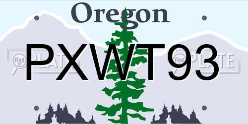 PXWT93 Oregon License Plate