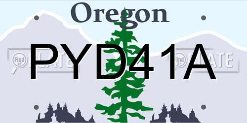 PYD41A Oregon License Plate