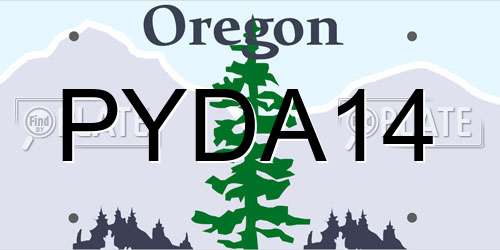 PYDA14 Oregon License Plate