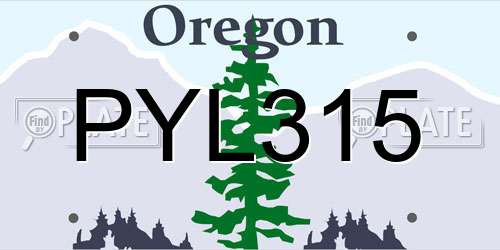 PYL315 Oregon License Plate