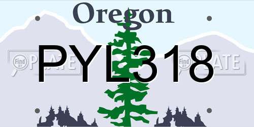 PYL318 Oregon License Plate