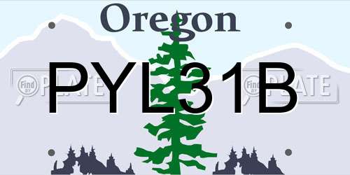 PYL31B Oregon License Plate