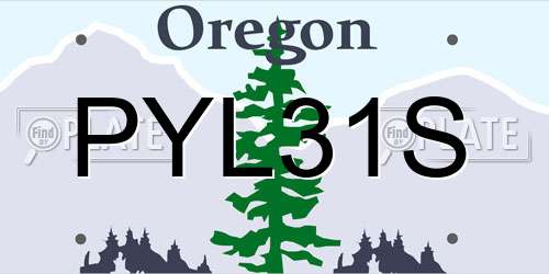 PYL31S Oregon License Plate