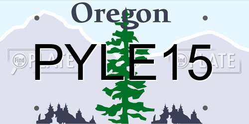 PYLE15 Oregon License Plate
