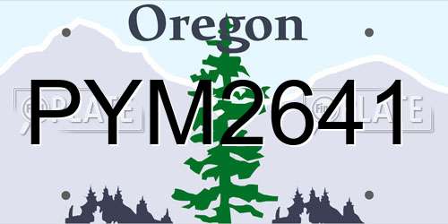 PYM2641 Oregon License Plate