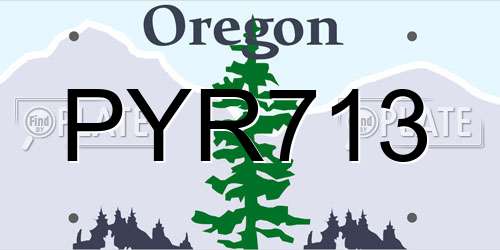 PYR713 Oregon License Plate