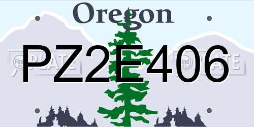 PZ2E406 Oregon License Plate