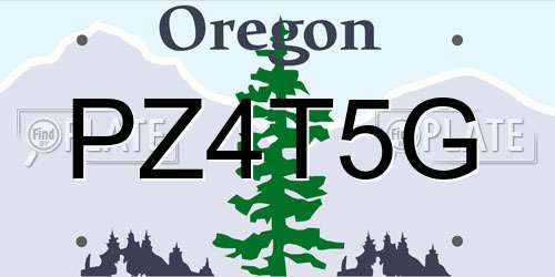 PZ4T5G Oregon License Plate
