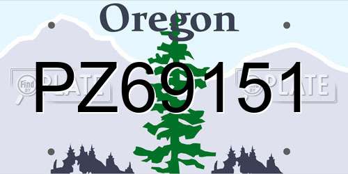 PZ69151 Oregon License Plate