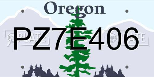 PZ7E406 Oregon License Plate