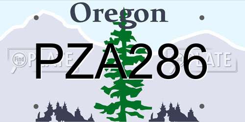 PZA286 Oregon License Plate
