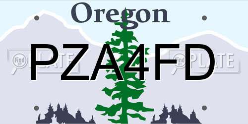 PZA4FD Oregon License Plate