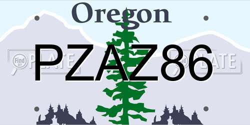PZAZ86 Oregon License Plate