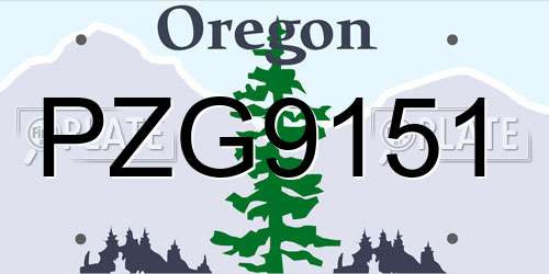 PZG9151 Oregon License Plate