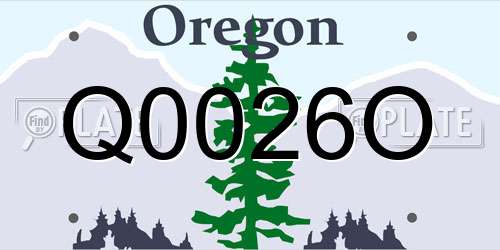 Q0026O Oregon License Plate