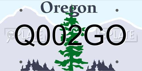 Q002GO Oregon License Plate